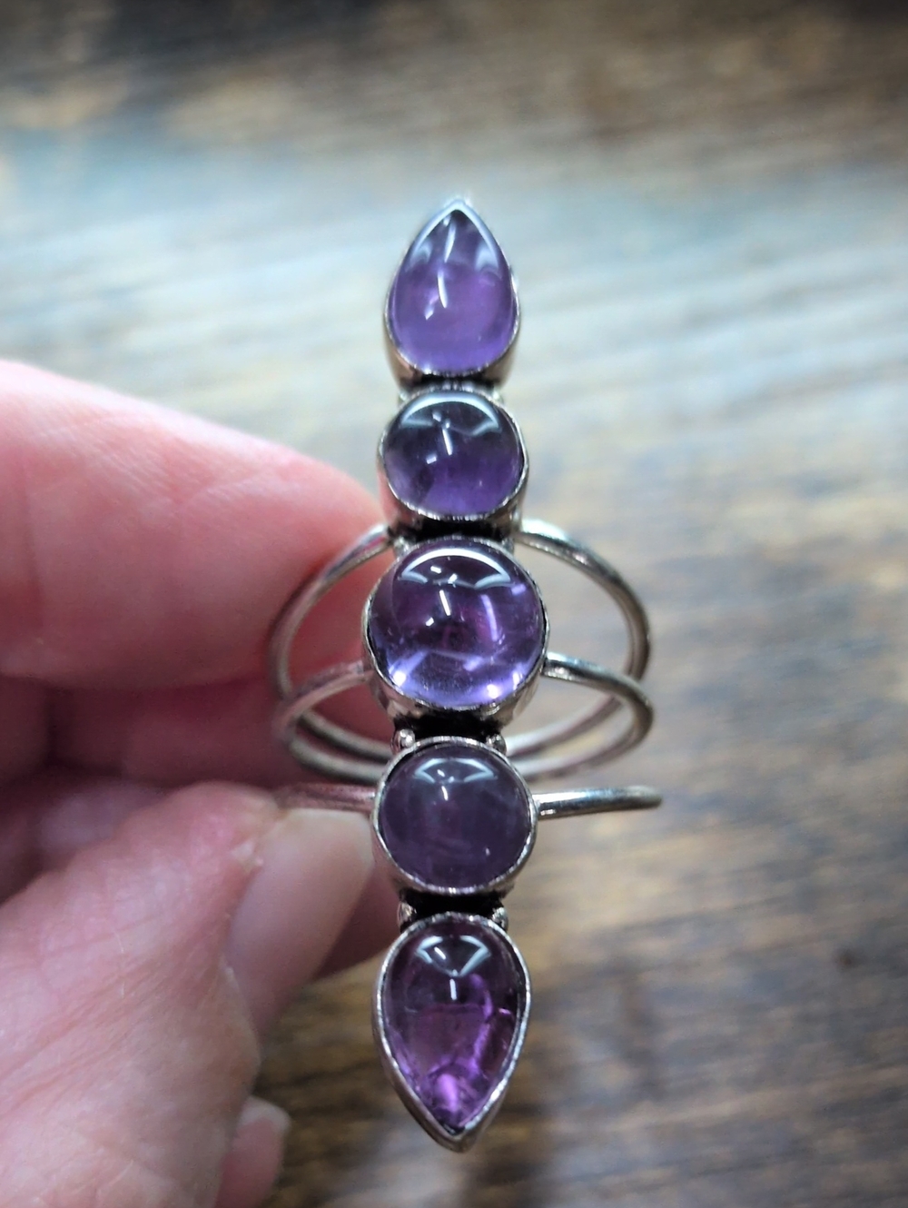 Purple Amethyst Multi-Stone Sterling Ring